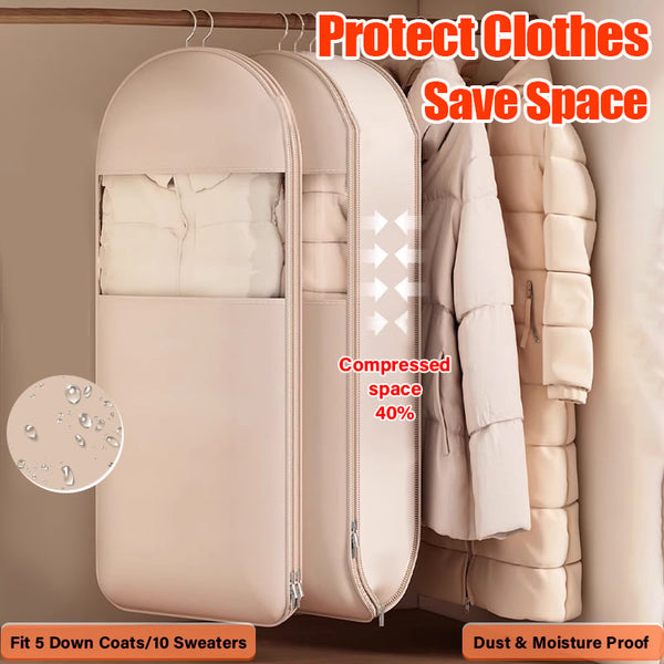 🔥2025  Space Saving Hanging Garment Bag with Self Compression Zipper