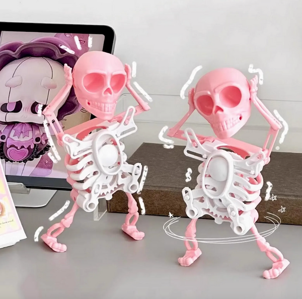 Resin Dancing Skeleton | Interactive Wind-Up Desk Toy | Desk Decor & Gift